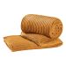 Mantinha Microfibra Canelada Queen 2,20m x 2,40m Mostarda