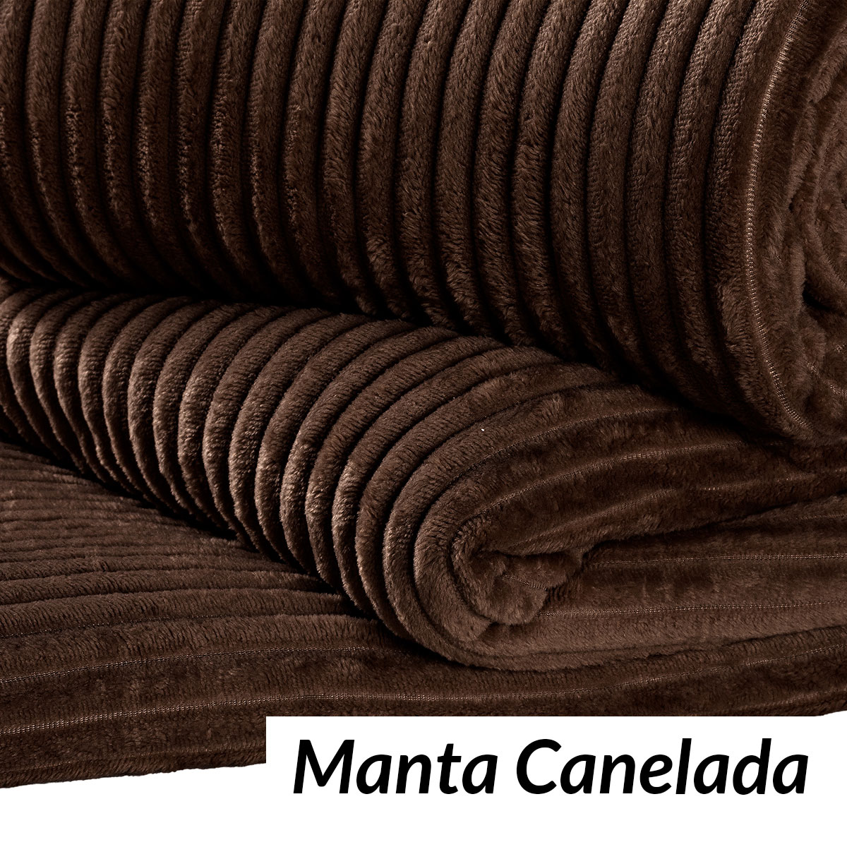 Mantinha Microfibra Canelada Queen 2,20m x 2,40m Tabaco