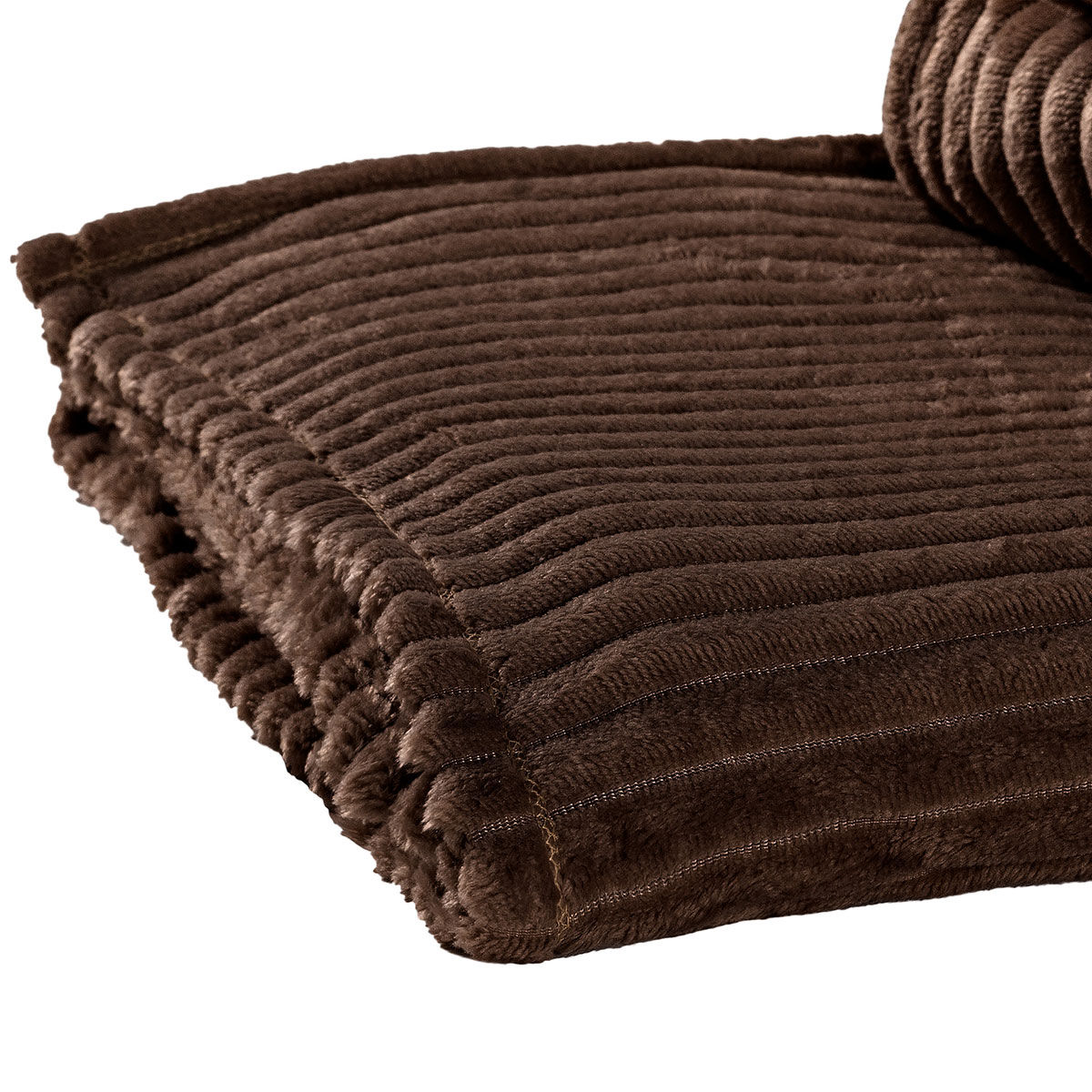 Mantinha Microfibra Canelada Queen 2,20m x 2,40m Tabaco