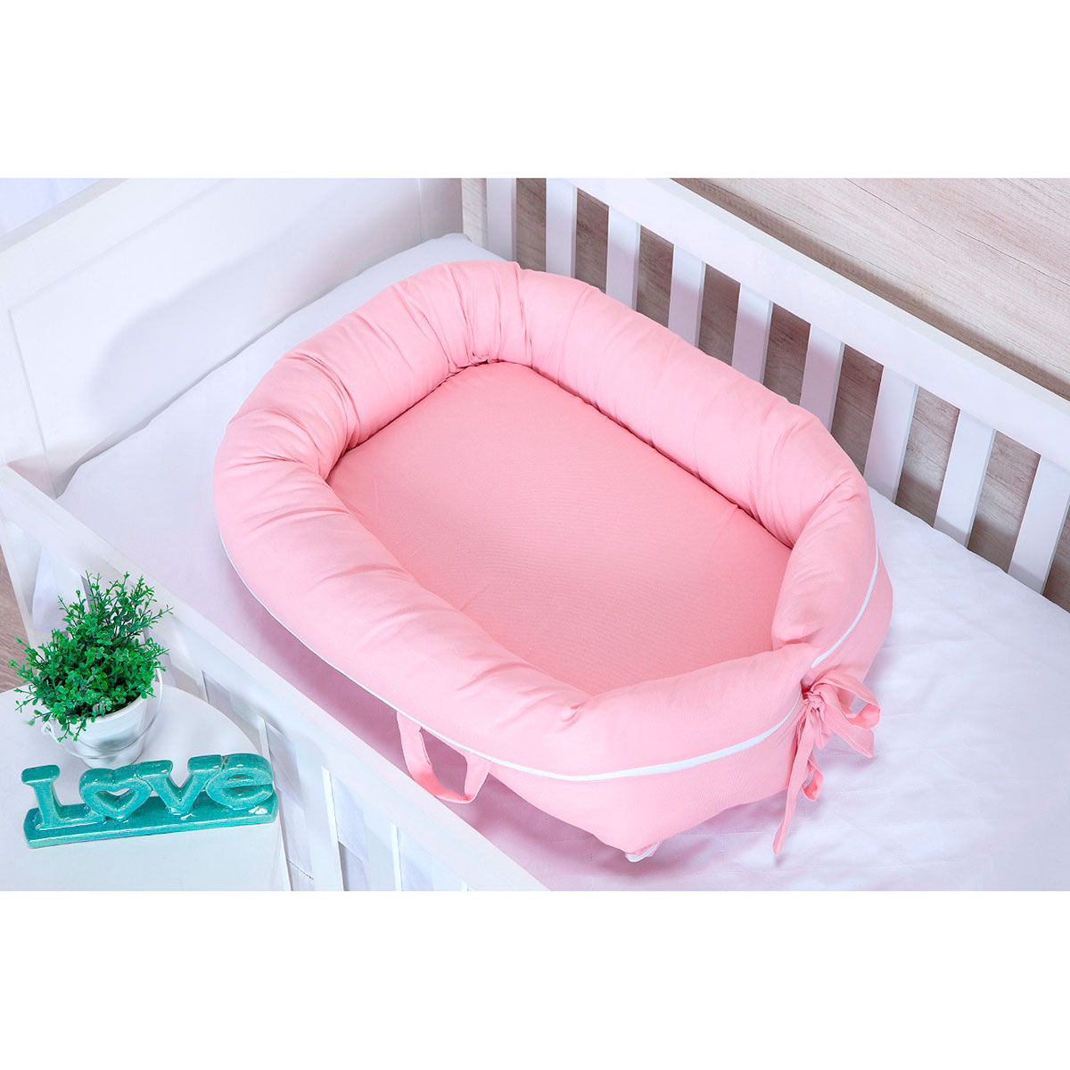 Ninho Redutor de Berço 62cm x 42cm Rosê 1 Peça