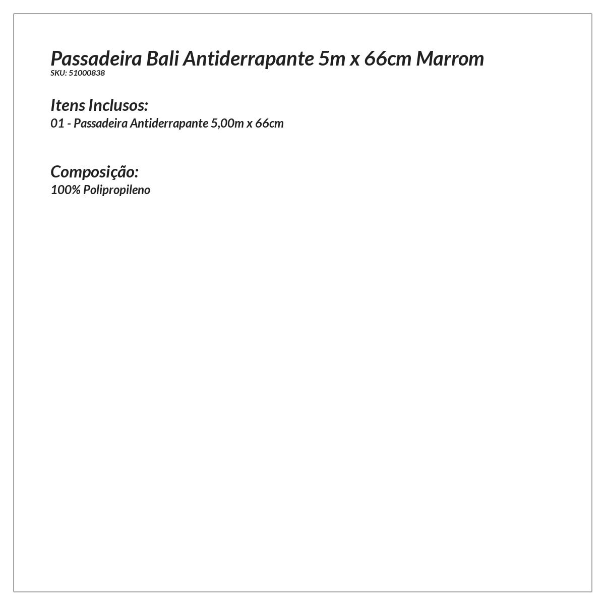 Passadeira para Cozinha Grande 5 metros x 66cm Antiderrapante Marrom Geométrica