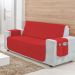 Protetor de Sofá Vermelho 3 Lugares Clássico Liso Matelado com Porta Objetos