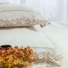 Roupa de Cama Bordado Palha 200 Fios 100% Algodão King Size 4 Peças