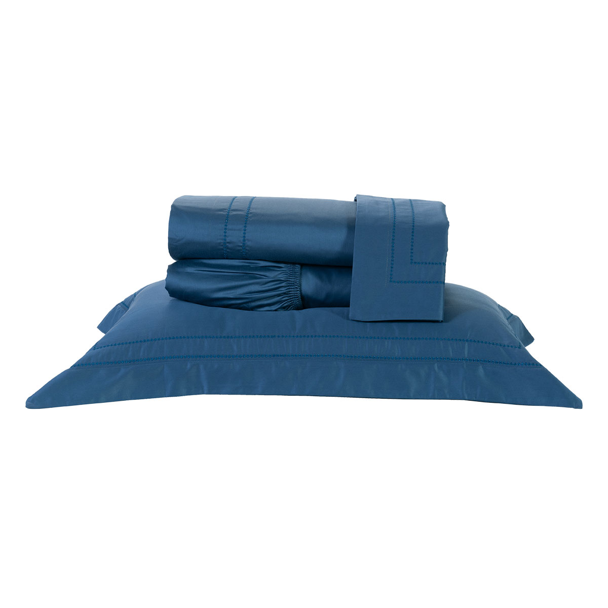 Roupa de Cama Casal Padrão Azul 400 Fios Egípcio 100% Algodão 4 Peças