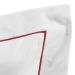 Roupa de Cama Queen de Algodão 200 Fios Liso Branco com Detalhe em Vermelho 4 Peças