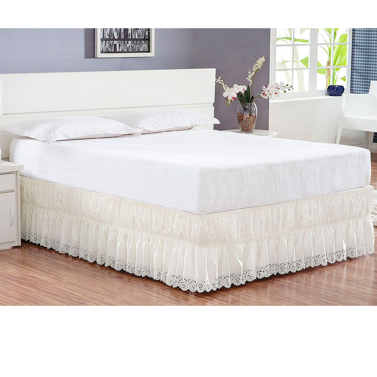 Saia Box King Size Palha Ultrassônico Elasticada
