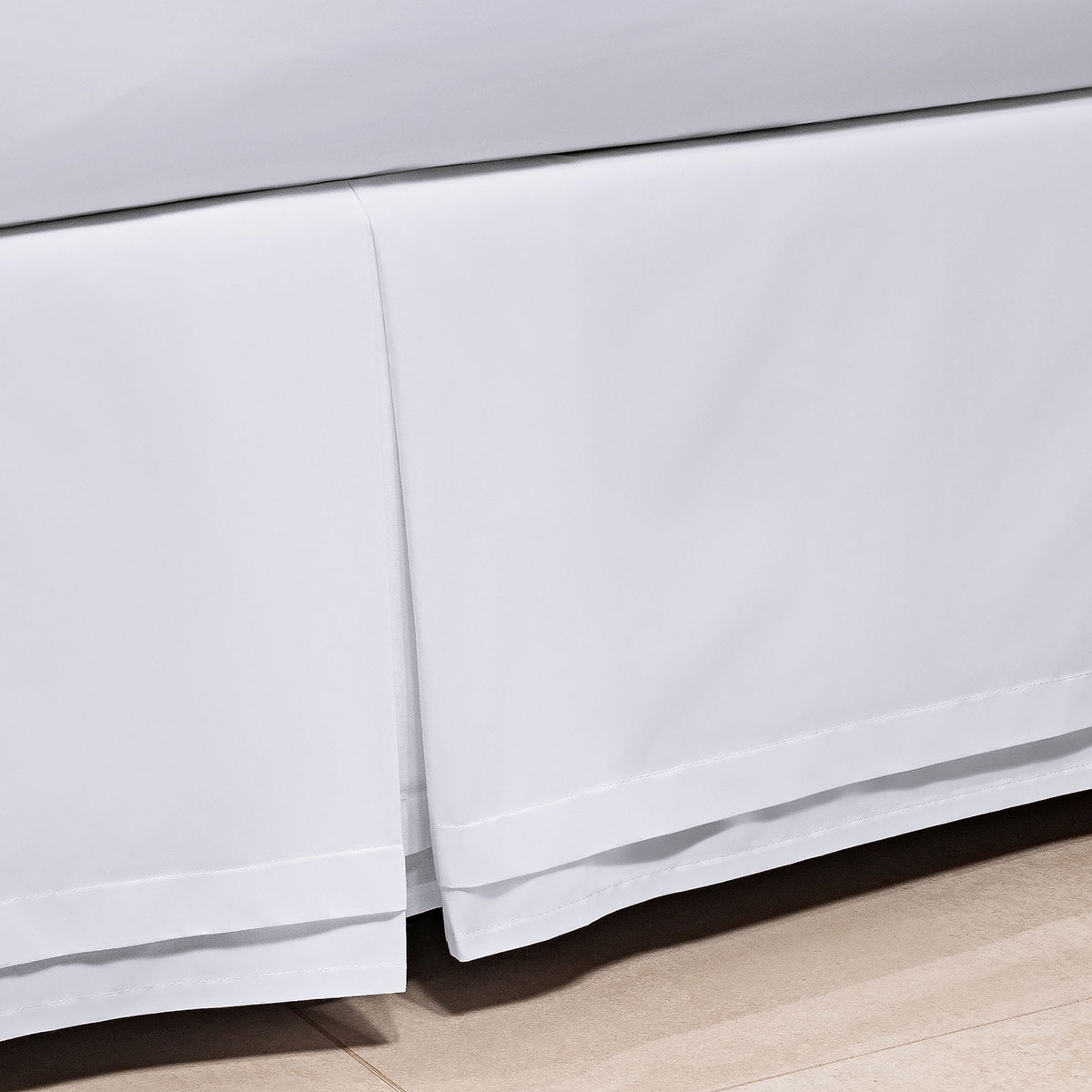 Saia Cama Box Solteiro Branco 200 Fios 100% Algodão 1 Peça