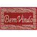 Tapete Bem Vindo Sisal 65cm x 40cm Antiderrapante Vermelho