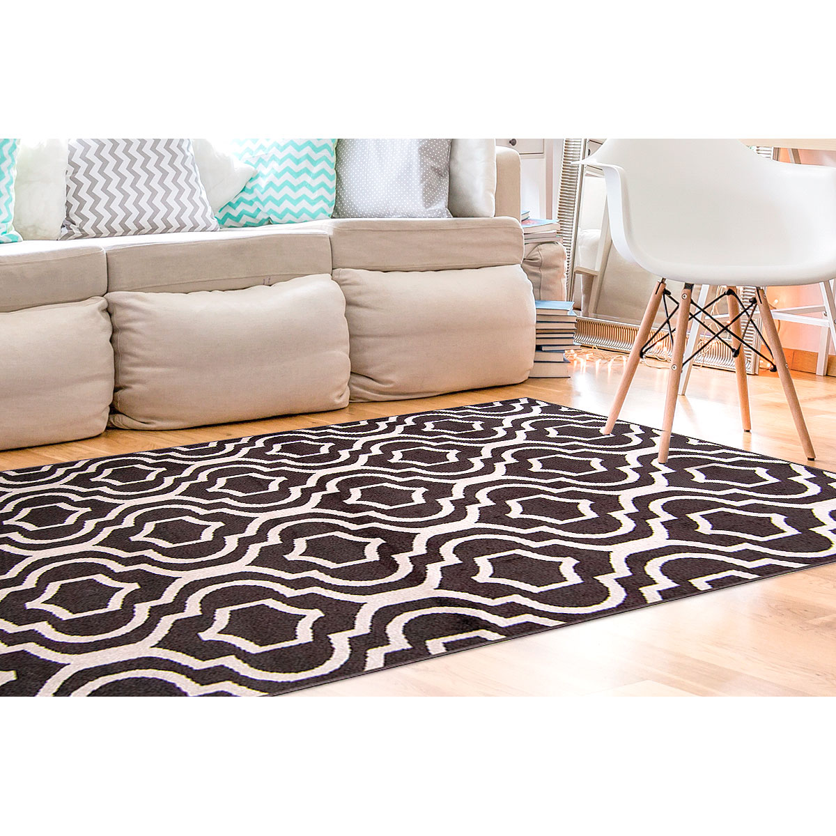 Tapete De Sala Marrom Decorativo Renaissance Antiderrapante 1,90m x 1,33m Lumiere Marrom 