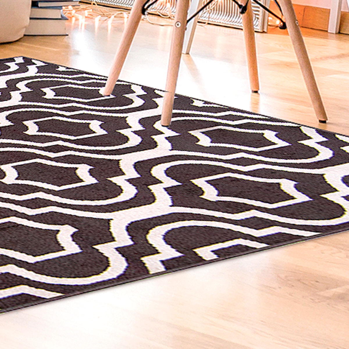 Tapete De Sala Marrom Decorativo Renaissance Antiderrapante 1,90m x 1,33m Lumiere Marrom 