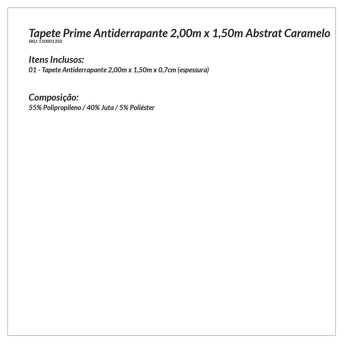 Tapete Decorativo de Sala ou Quarto Prime Antiderrapante 2,00m x 1,50m Abstrat Caramelo