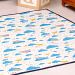 Tapete Infantil que Brinca no Escuro Menino Azul Nuvem Antiderrapante 1,4m x 1m