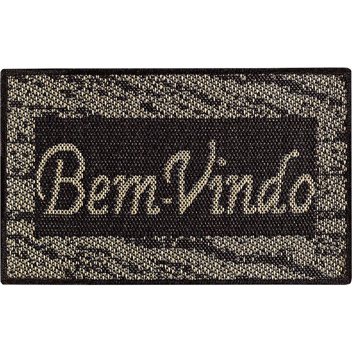 Tapete Sisal Bem Vindo 65cm x 40cm Antiderrapante Preto