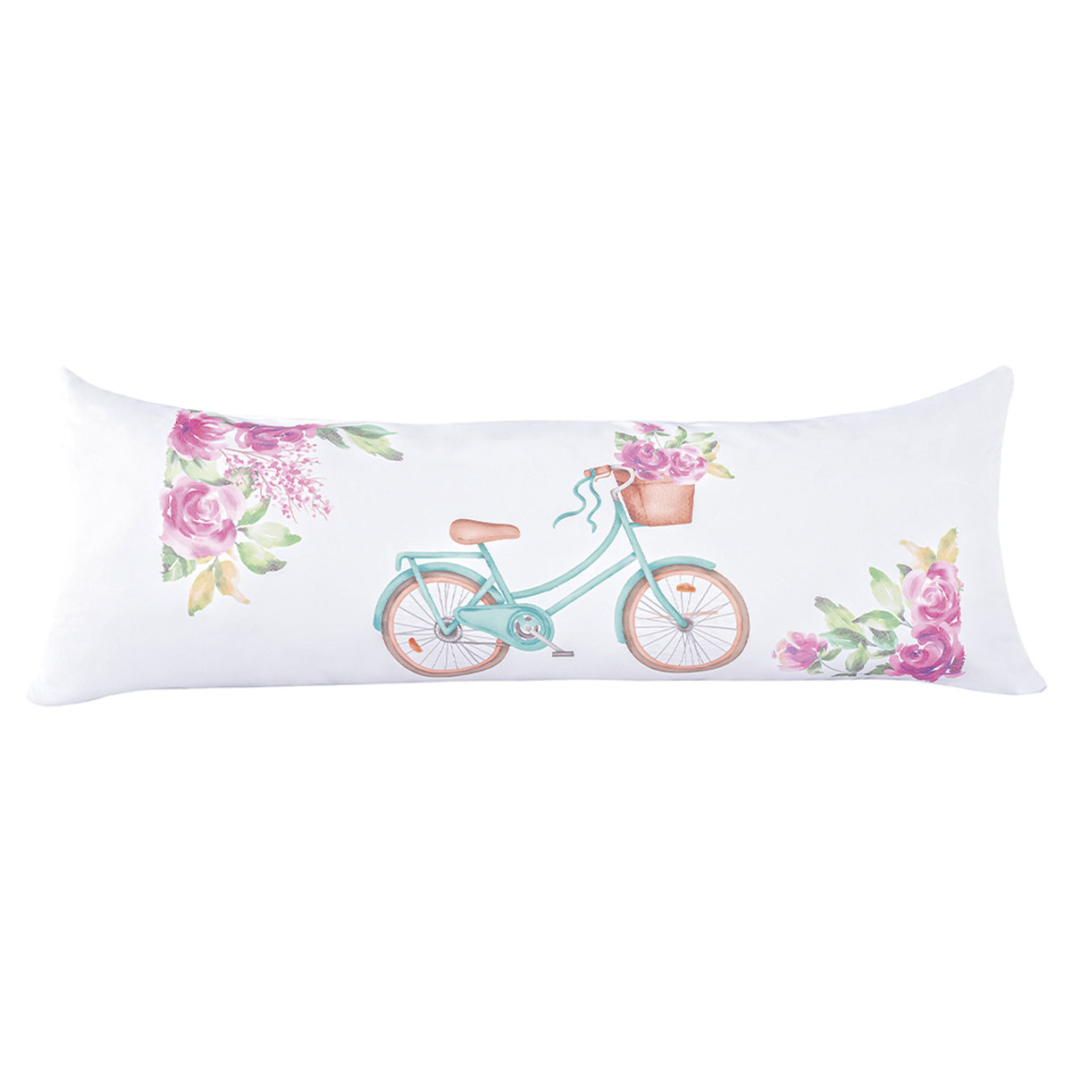 Travesseiro de Corpo Xuxão 1,46m x 46cm + Capa de Travesseiro Bicicleta