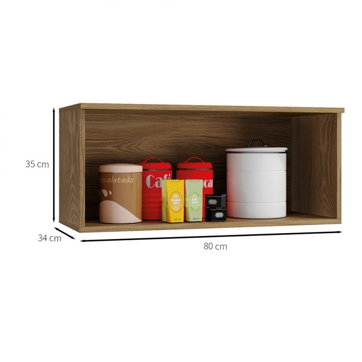[OUTLET] Armário Aéreo Botanic 1 PT Nogueira 80 cm