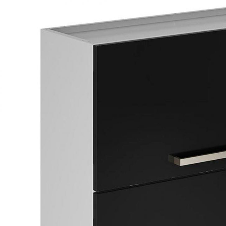 [OUTLET] Armário Aéreo Dandara 2 PT Preto e Branco 80 cm