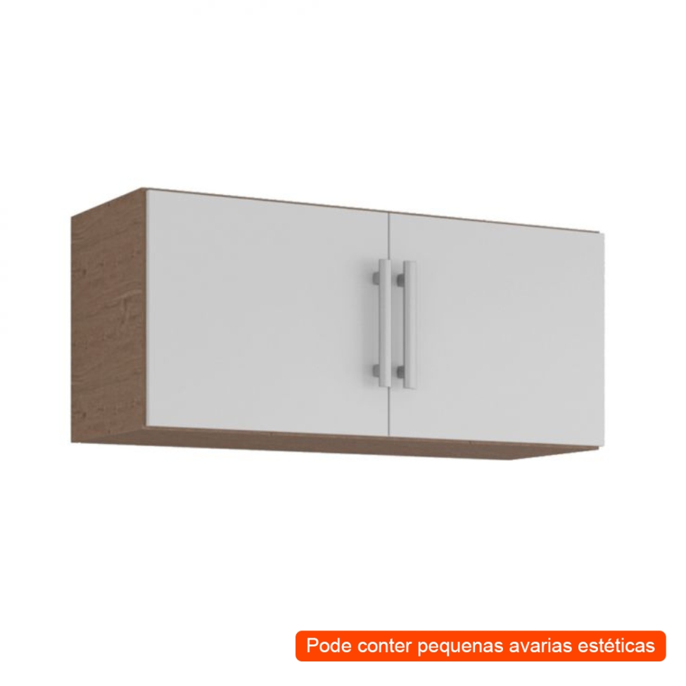 [OUTLET] Armário Aéreo Flex 2 PT Amêndoa e Branco