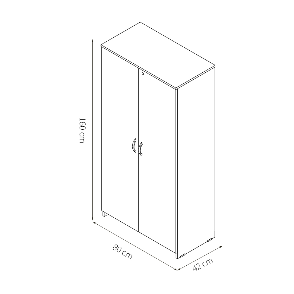 [OUTLET] Armário de Escritório New City II 2 PT Calvi e Preto 160 cm