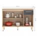 [OUTLET] Balcão de Cozinha Dama com Tampo 3 Portas 1 Gaveta Avena e Grafito