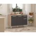 [OUTLET] Balcão de Cozinha Dama com Tampo 3 Portas 1 Gaveta Avena e Grafito