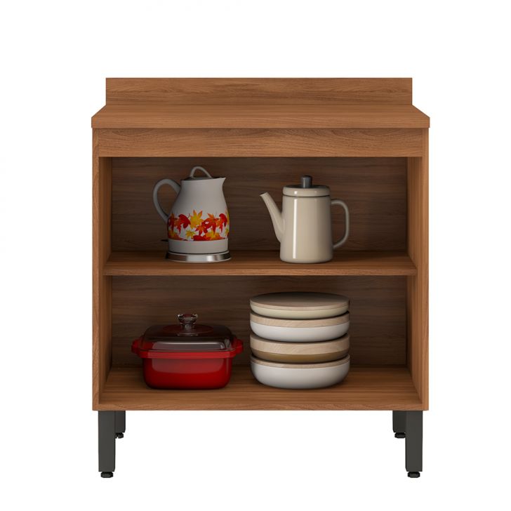 [OUTLET] Balcão de Cozinha Firenze com Tampo 2 PT Amendola e Branco