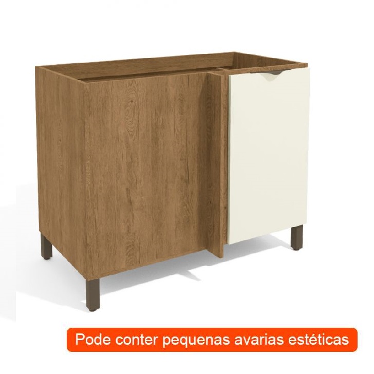 [OUTLET] Balcão de Cozinha Frow 1 PT Freijó e Off White 98 cm