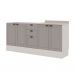 [OUTLET] Balcão para Pia Iluminata 4 PT 3 GV Branco e Fendi