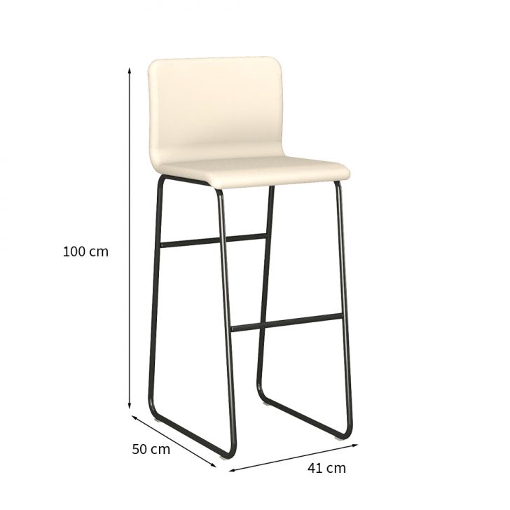 [OUTLET] Banqueta Alabama Off White e Preta