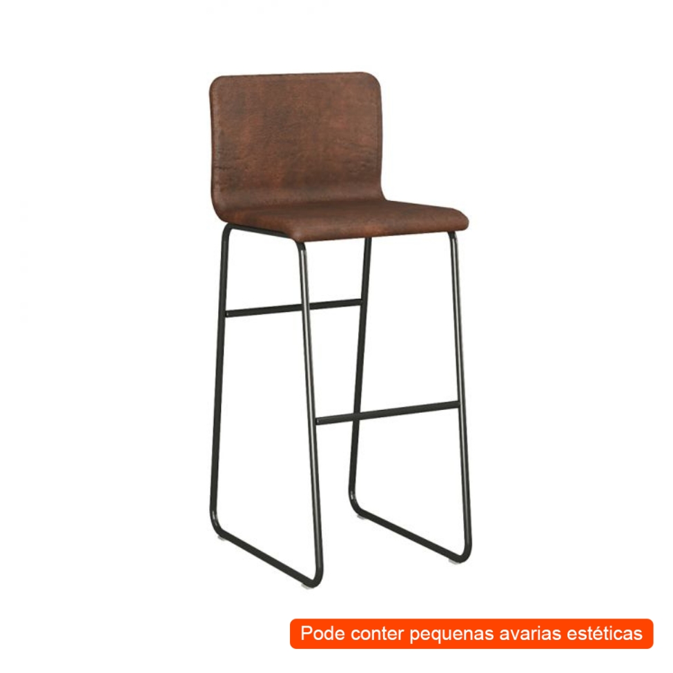 [OUTLET] Banqueta Alabama Tabaco e Preta