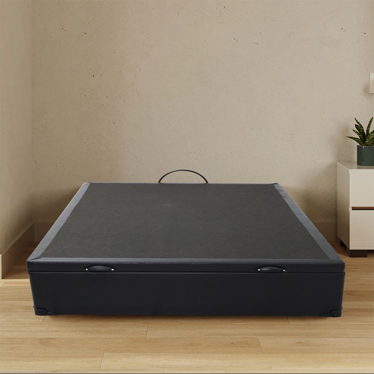 [OUTLET] Base para Cama Box Casal Érica com Baú Preta