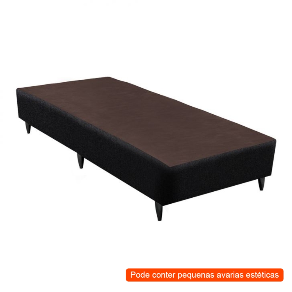 [OUTLET] Base para Cama Box Solteiro Linen (23x88x188) Preta
