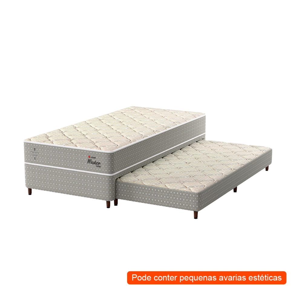 [OUTLET] Bicama Box com Colchão Master Hotel Solteiro Molejo Superelastic (67x88x188) Bege