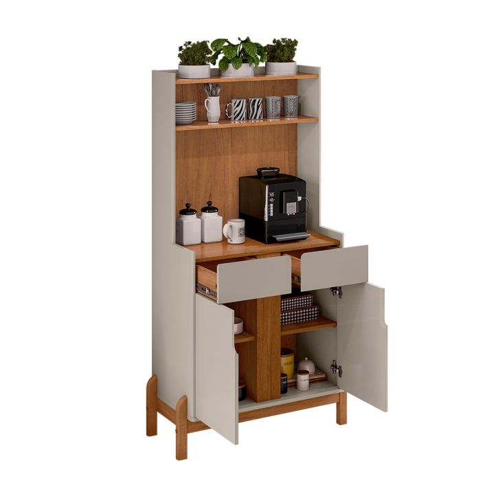 [OUTLET] Buffet Cantinho do Café Lizz 2 PT 2 GV Off White e Cedro