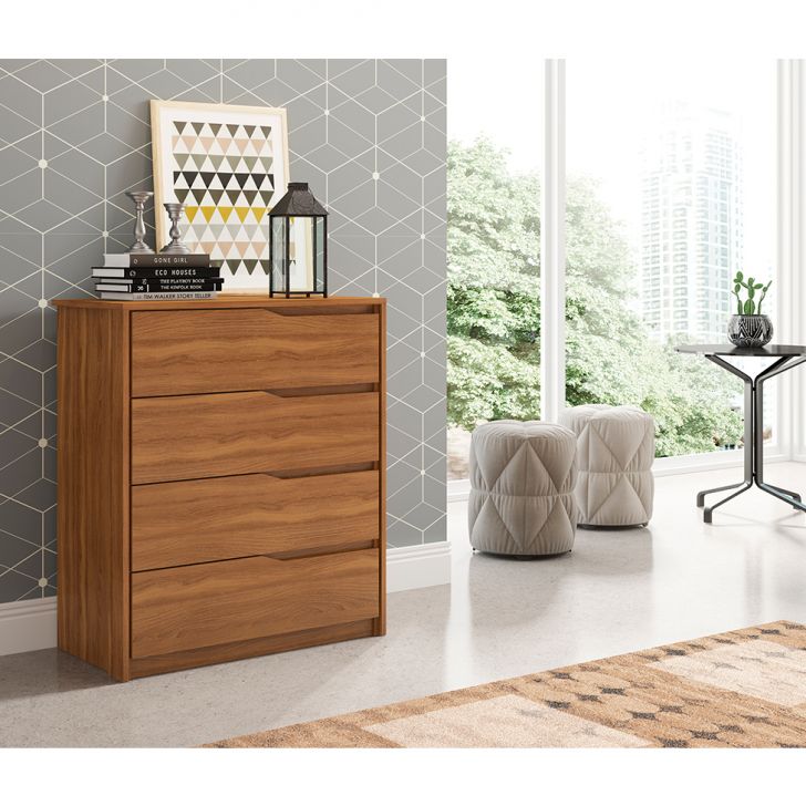 [OUTLET] Cômoda Átria 4 Gavetas Amêndola