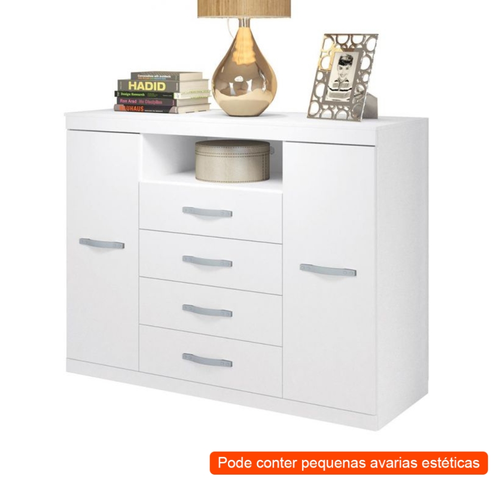 [OUTLET] Cômoda Havana Master 2PT 4GV Branca