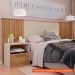 [OUTLET] Cabeceira Casal Extensível com 2 Mesas de Apoio Lucius 2 GV Buriti e Off White