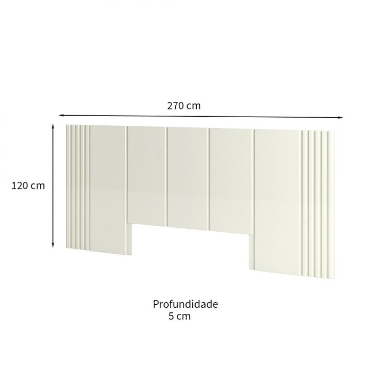[OUTLET] Cabeceira Casal Fortaleza Off White 270 cm