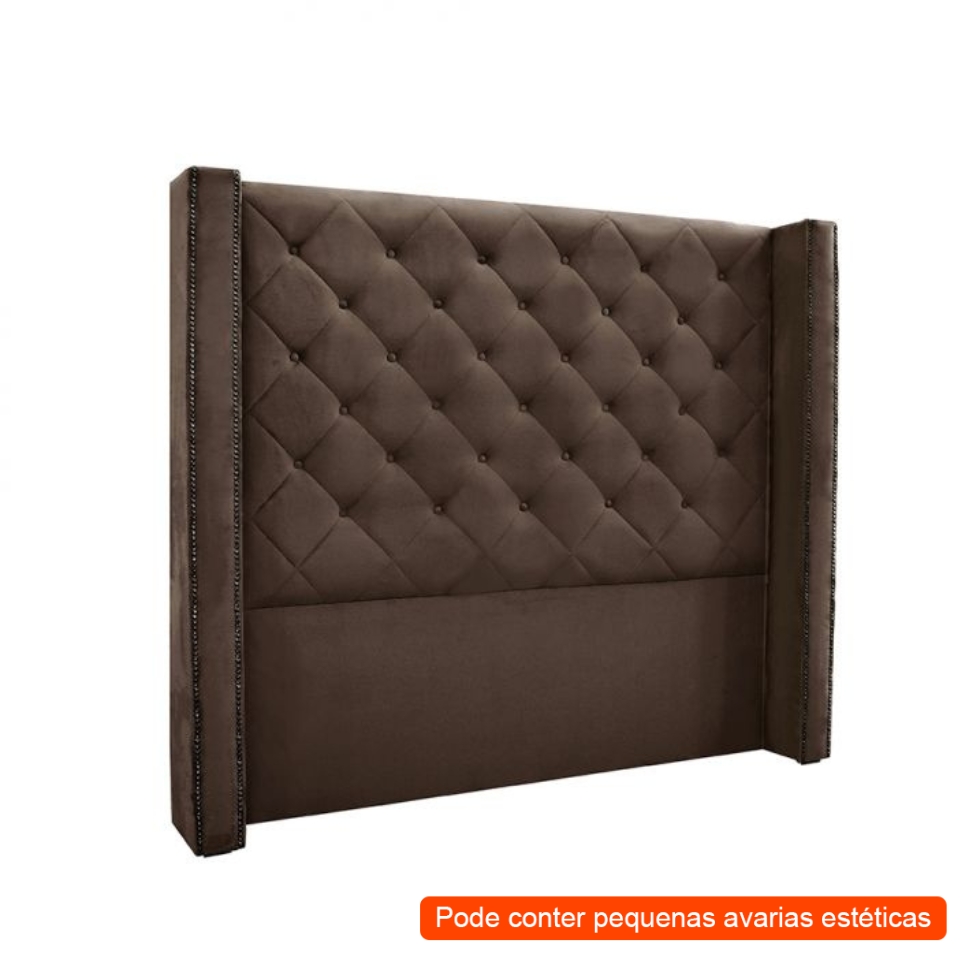 [OUTLET] Cabeceira King Vicenza Veludo Marrom