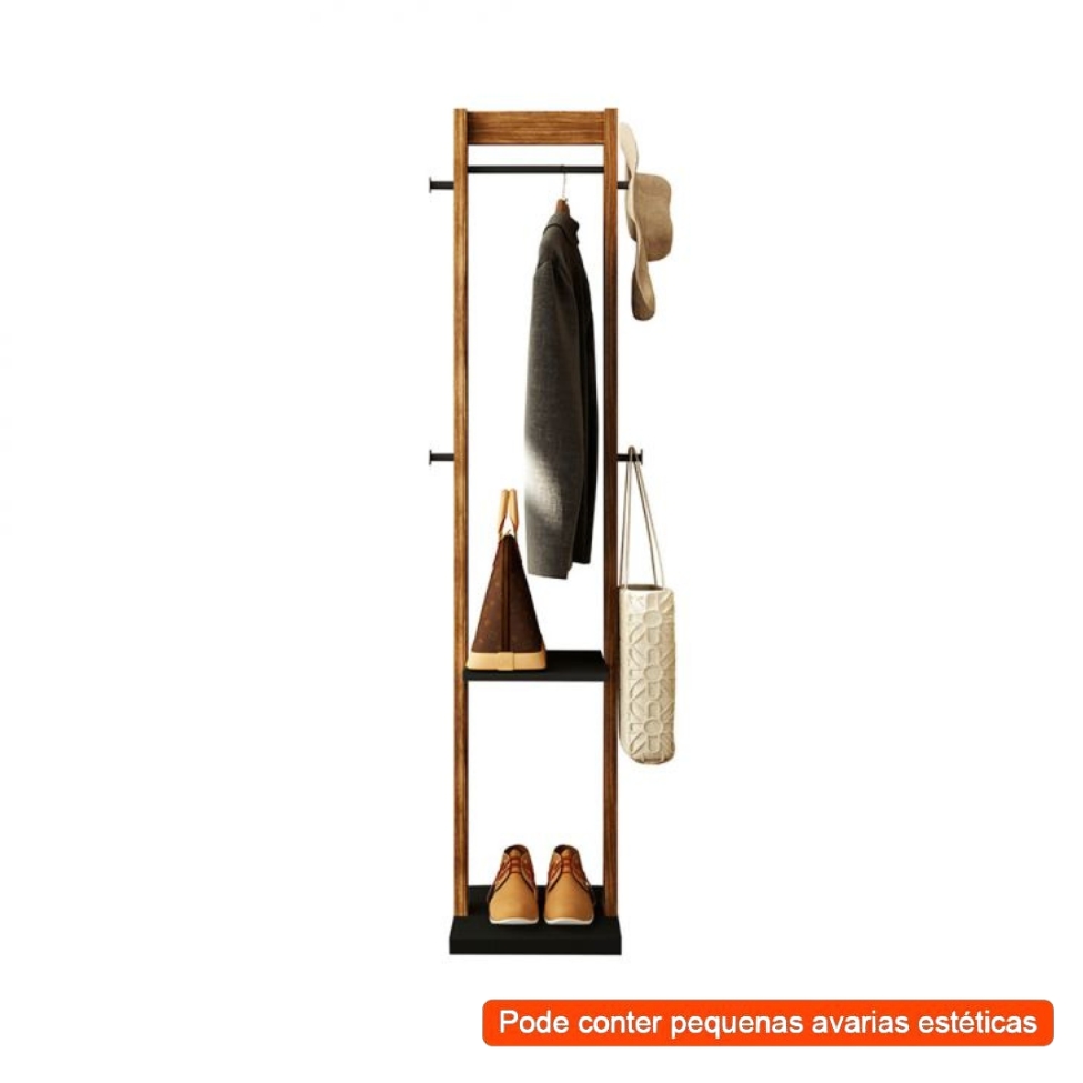 [OUTLET] Cabideiro Inês Nogal e Preto