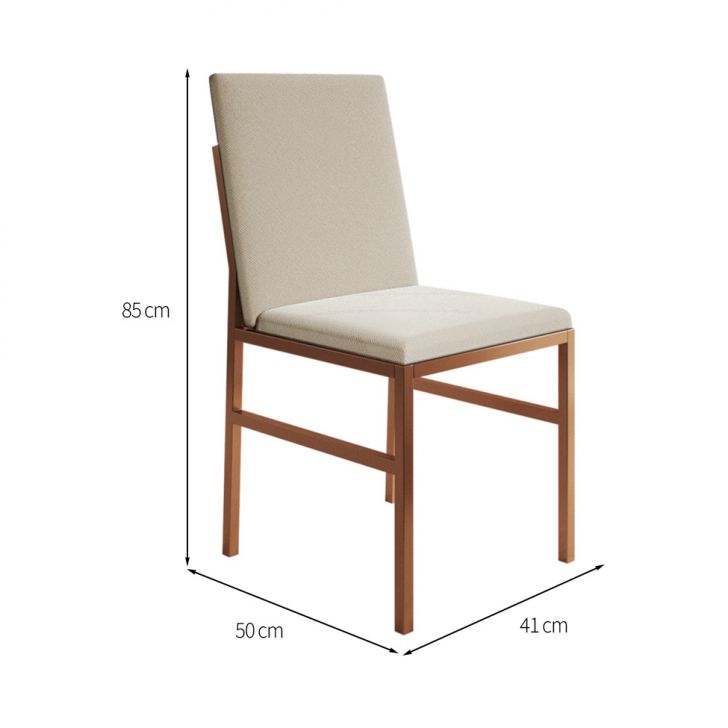 [OUTLET] Cadeira Mônaco Veludo Bege e Cobre