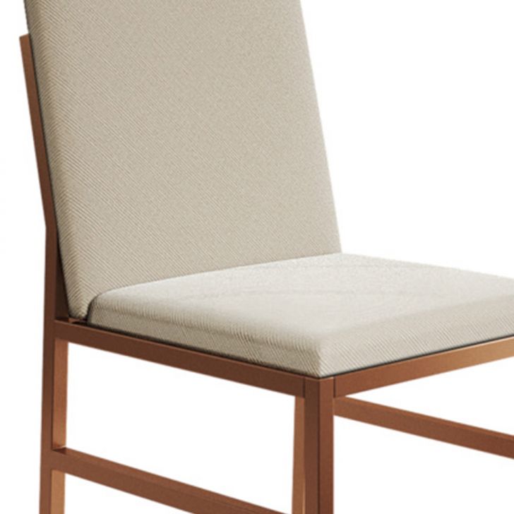 [OUTLET] Cadeira Mônaco Veludo Bege e Cobre