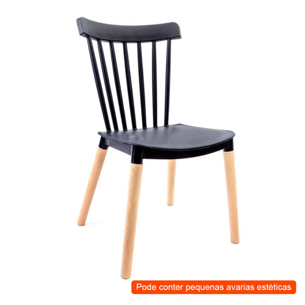 [OUTLET] Cadeira de Cozinha Windsor Preta