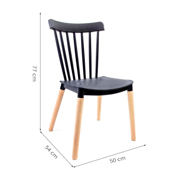 [OUTLET] Cadeira de Cozinha Windsor Preta