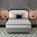 [OUTLET] Cama Box com Colchão Casal Sigma Molas Ensacadas (22x138x188) Branco e Cinza