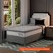 [OUTLET] Cama Box com Colchão Solteirão Sigma Molas Ensacadas (22x108x198) Branco e Cinza
