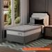 [OUTLET] Cama Box com Colchão Solteiro Sigma Molas Ensacadas (22x88x188) Branco e Cinza