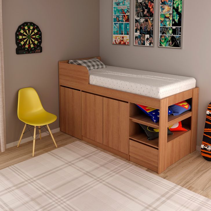 [OUTLET] Cama Infantil Multifuncional Ezra 2 PT 1 GV Amêndoa
