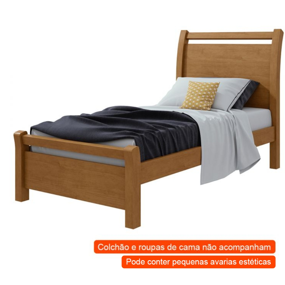[OUTLET] Cama Solteiro Reali Amêndoa Clean