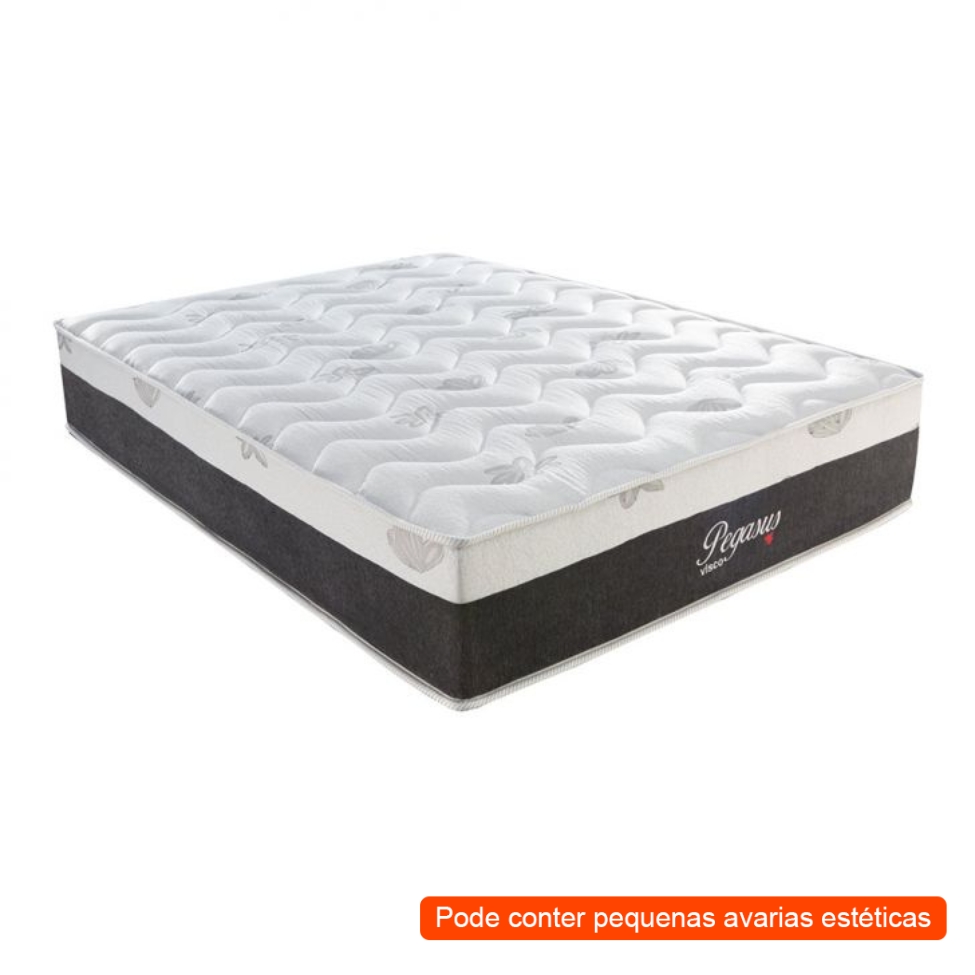[OUTLET] Colchão Queen Pegasus Molas Ensacadas (30x158x198) Branco e Cinza
