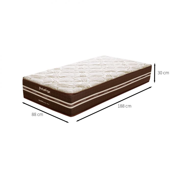[OUTLET] Colchão Solteiro Istambul Mola Ensacada (30x88x188) Bege e Marrom